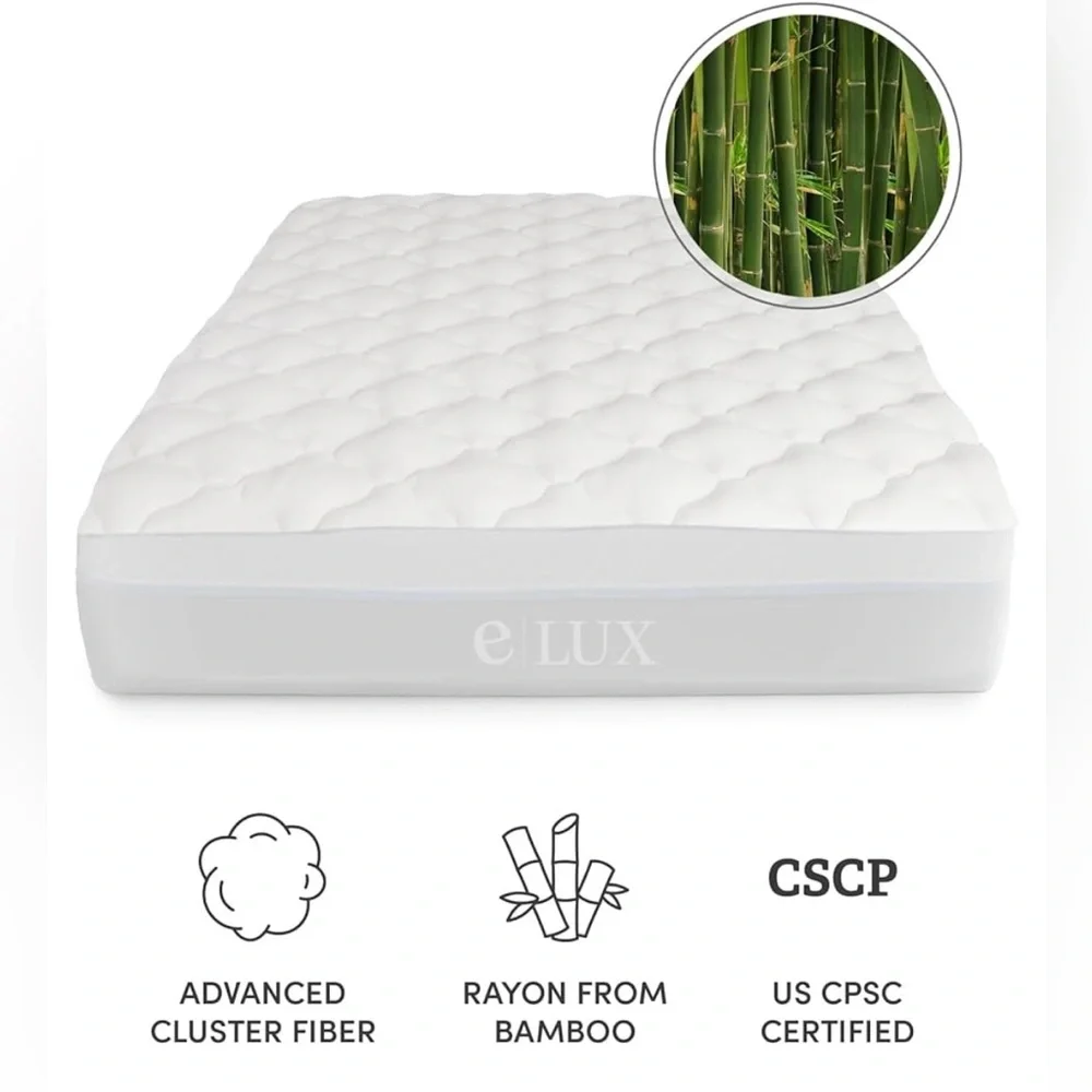 ExceptionalSheets Rayon from Bamboo Mattress Pad with Fitted Skirt - King